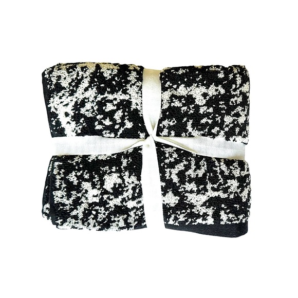Loft by Loftex Bathroom Hand Towels 2 Pc Set Cotton Black -Pale Gray Sustainable - Picture 3 of 7